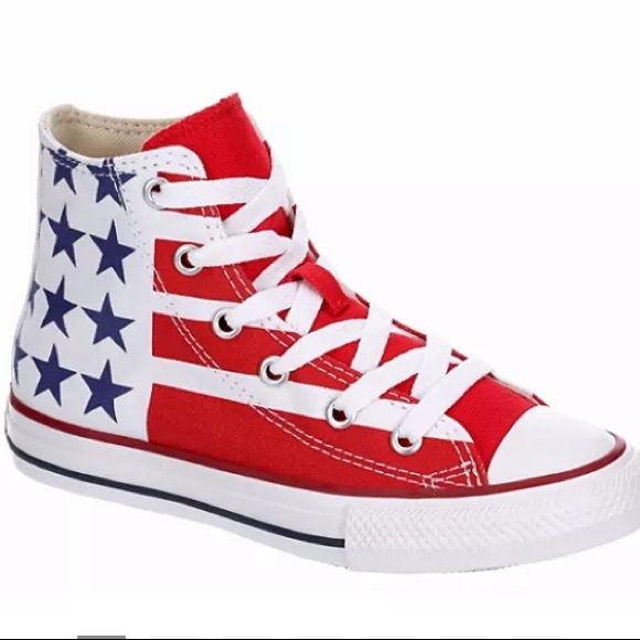 ‼️FIRM‼️ nib size 12 converse Chuck Taylor American flag stars stripes hi tops - Picture 3 of 8